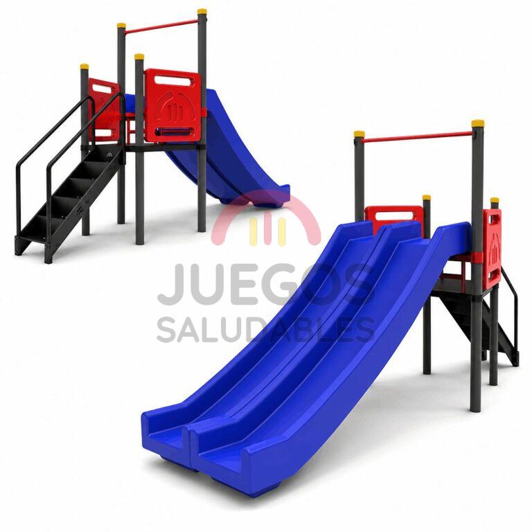 Tobogán con plataforma doble